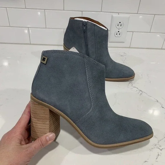 Lucky Brand | Bootie Pellyon Heeled Suede Gray Ankle - Picture 3 of 7